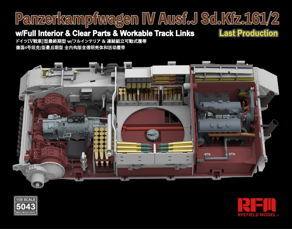 w/Fully Interior [Rye Field Model] Ryefield Model RFM RM-5043/2003 1/35 Pz.Kpfw.IV Ausf.J Sd.Kfz.161/2 | Игрушки и хобби