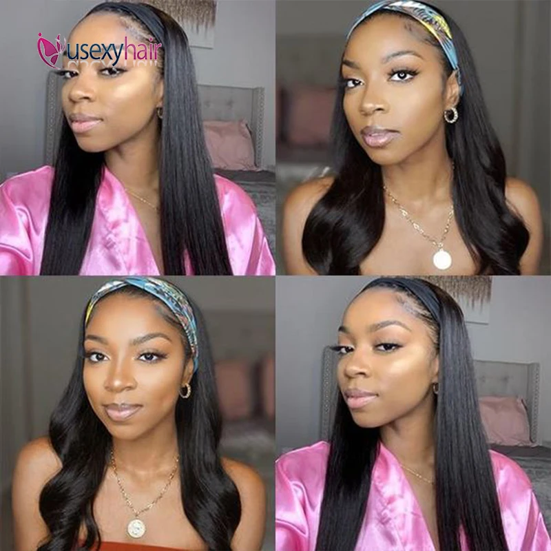 

Straight Headband Wig Human Hair Wigs For Black Women Full Machine Made Wig Brazilian Remy Straight Human Hair Wig No Glue Wig