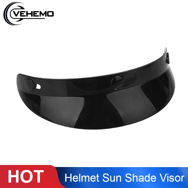 Vehemo 3-Snap мотоциклетный шлем пик Топ солнцезащитный козырек щит черный