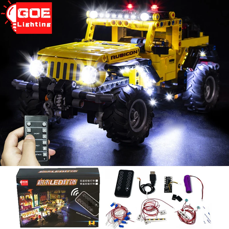 

GOELIGHTING Brand LED Light Up Kit For Lego 42122 JEEP Wrangler High-Tech Off-Road Vehicle Block Set Toy(Only Lighting No Model)