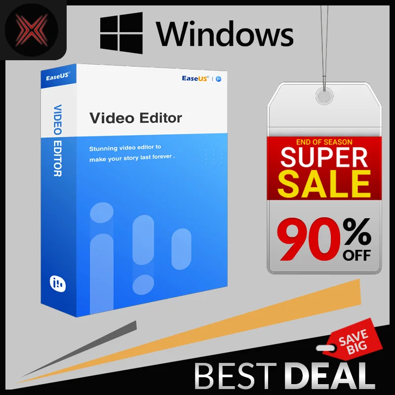 

EaseUS Video Editor | Full Vron | For Wndow | Lftm Ky Lcnc | 32/64 Bt