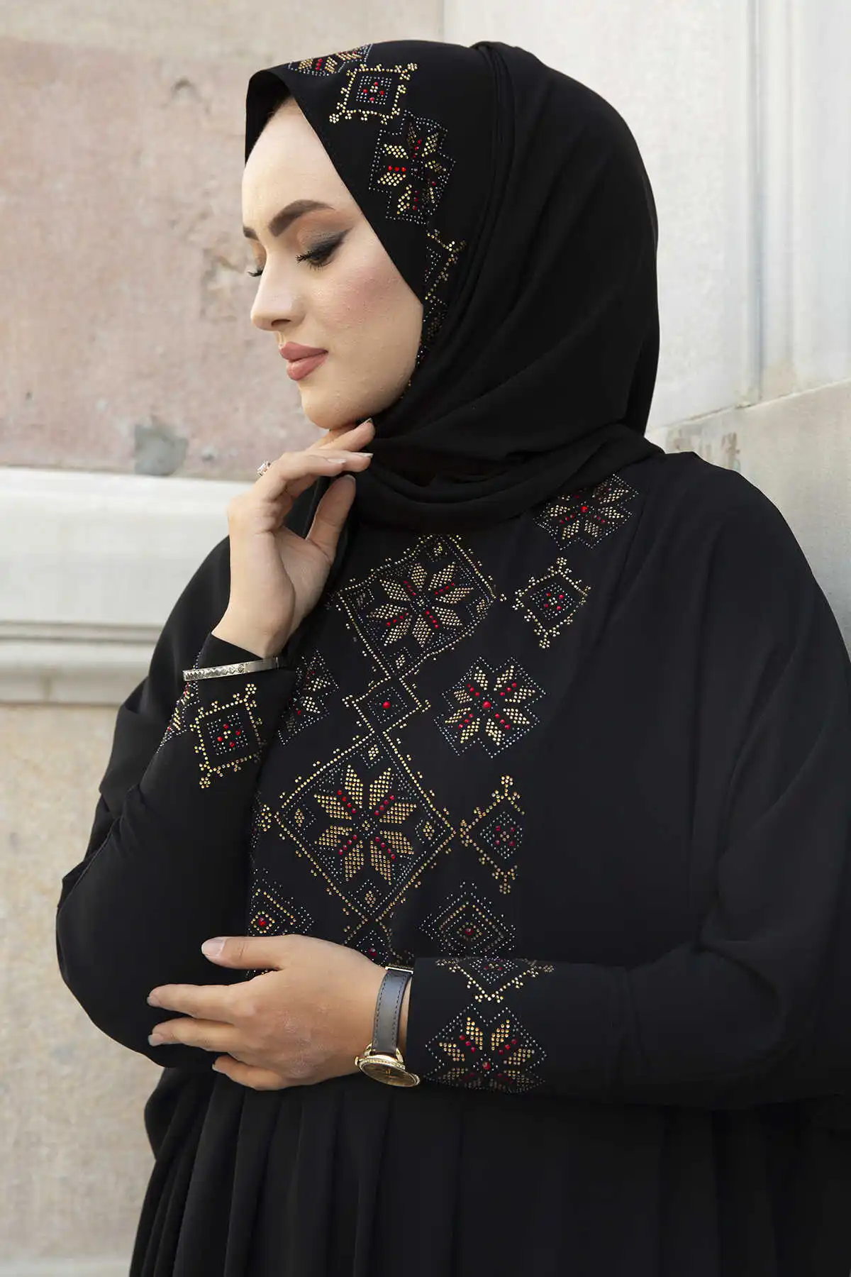 Османская шаль абайя двойной комплект Рамадан кафтан Дубай Турция искусственное