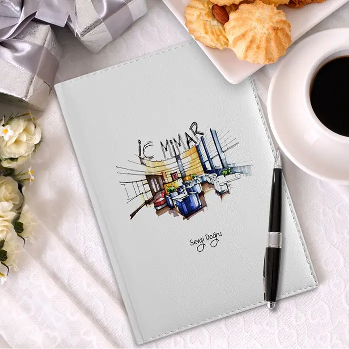 

Personalized Professional Interior Architect 2020 White Leather Organizer-2