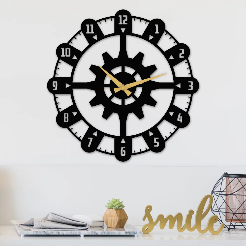 

METAL DECOR WALL CLOCK GEAR