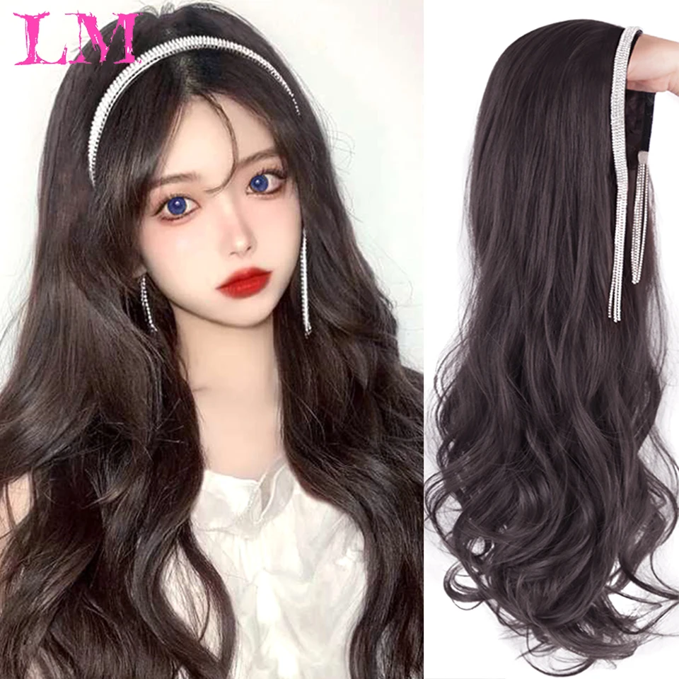 

LM синтетическая длинная Лолита с бриллиантовыми кисточками, полуцветочная лента для волос, пушистая заколка для наращивания волос, бесшовн...