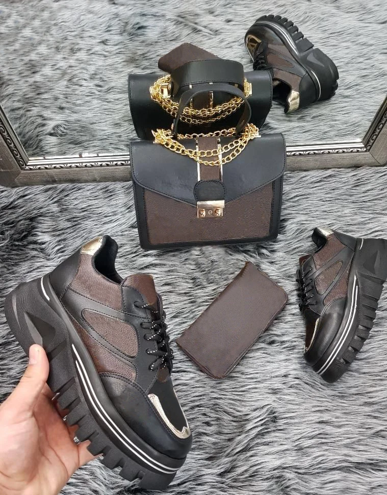 

3 piece women's shoes wallet bag set
