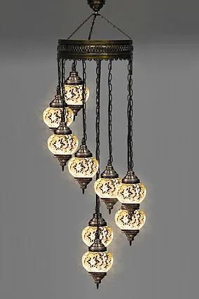 9 шаров белые предметы домашнего обихода мозаичная лампа Турецкая освещение