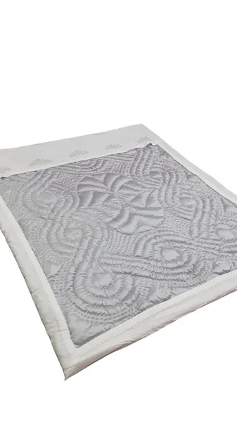 

100% Cotton Handmade Quilt 180x210 cm Silver Traditional Cotton Quilt