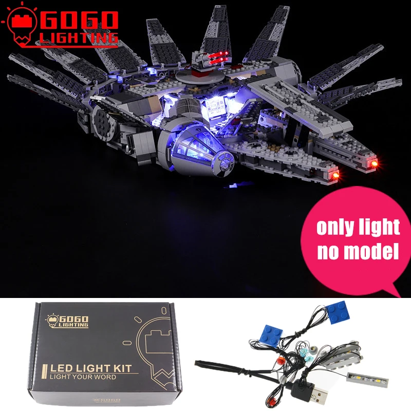 

GOGOLIGHTING Brand LED Light Up Kit For Lego 75105 Falcon Ship 05007 10467 Building Blocks Lamp Set Toys(Only Light No Model)