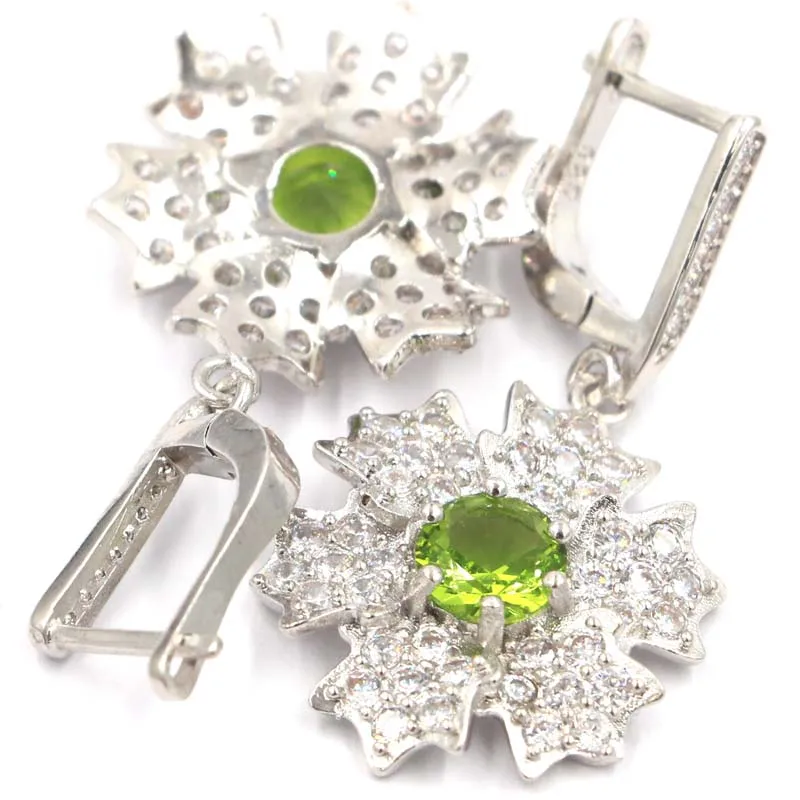 Комплект ювелирных изделий SheCrown из розового турмалина и зеленого перидота с