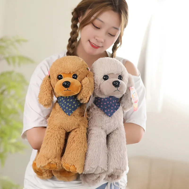 32/38CM Kawaii Simulation Teddy Dog Stuffed Animal Plush Toy Cute Furry Dog Pillow Children’s Birthday Gifts