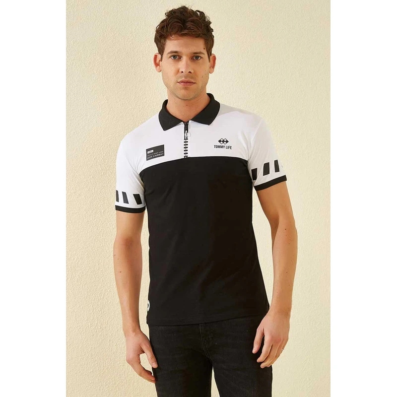 Футболка поло мужская приталенная трикотажная рубашка с воротником хлопковая