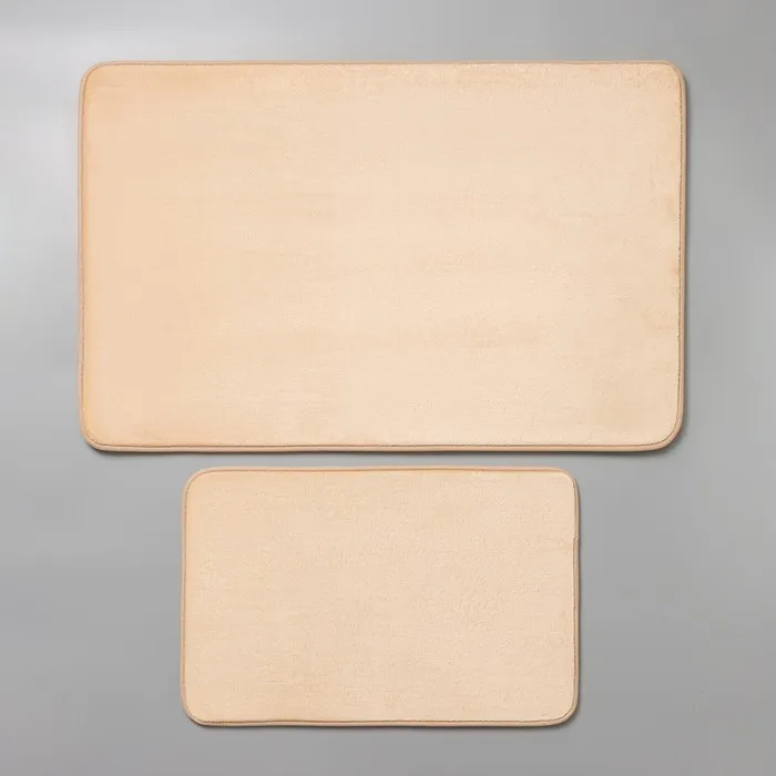 Набор ковриков для ванной и туалета SAVANNA Memory foam 2 шт 60x90 см 40x60 цвет бежевый | Дом сад