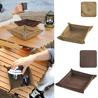 outdoor camping storage tray home travel fabric boxes camping portable folding square debris organizer