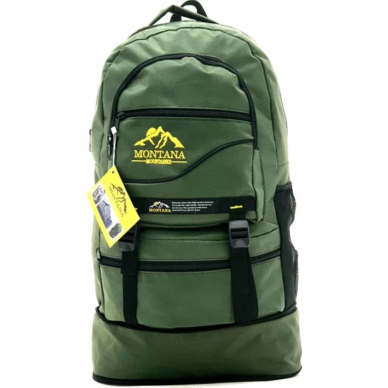 

Bellows Mountaineer Backpack 18 "Laptop Compartment Waterproof PVC Fabric 65 L Capacity