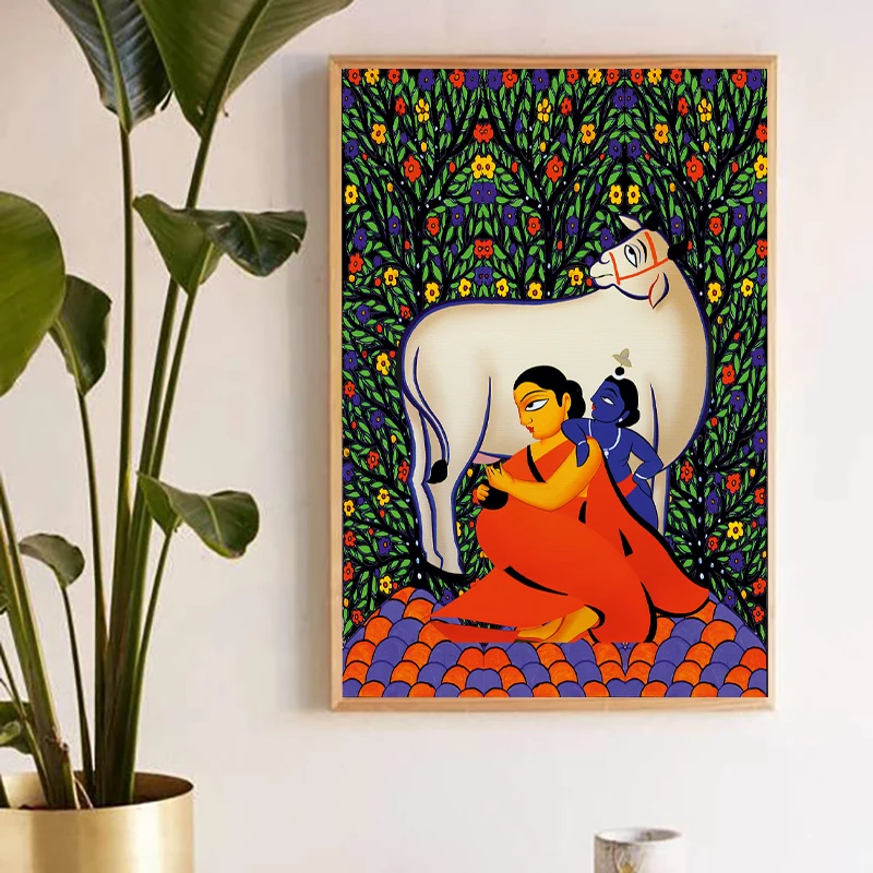 Yashoda Krishna Jodi индийская картина холст постер современные абстрактные настенные