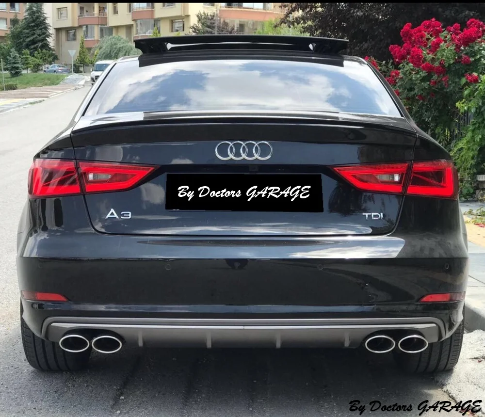 Спойлеры из волокна для Audi A3 Sedan спойлер 2013 2014 2015 2016 2017 2018 2019 заднее крыло Стайлинг