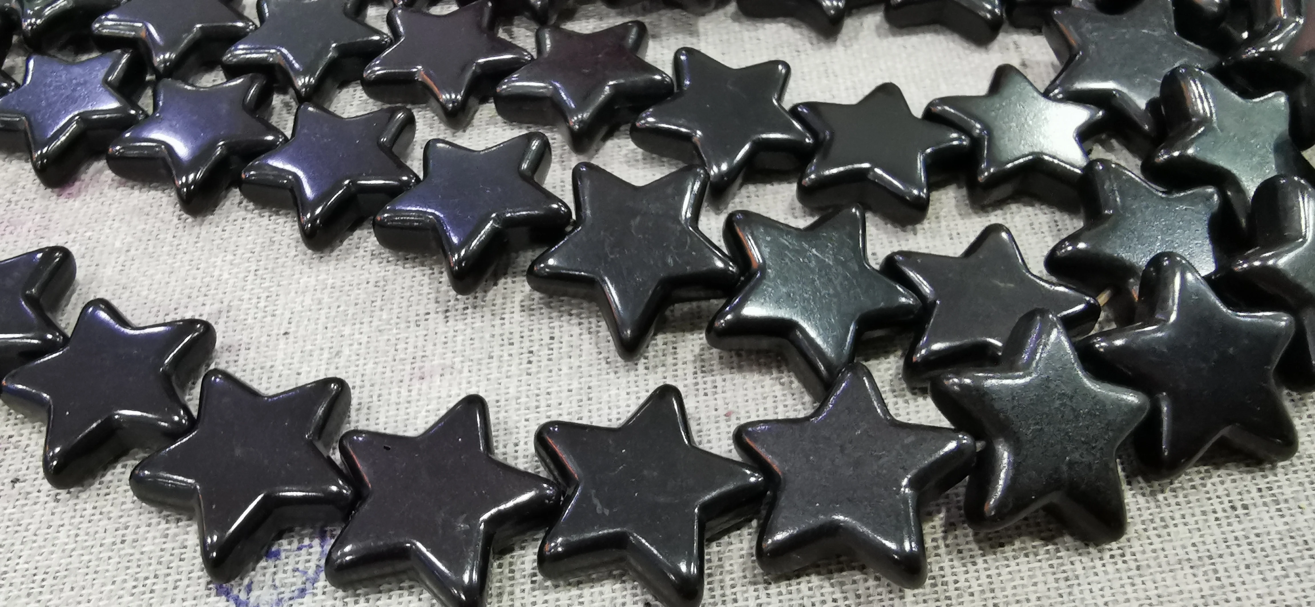 Лидер продаж-15 мм черный струйный бирюзовый ручной резной в виде звезды бусины