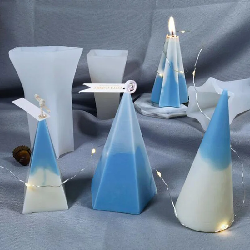 

Pyramid Shape Silicone Forms For Candle Making Aroma Wax Candle Molds Conical Craft Car Diffuser Plaster Tool