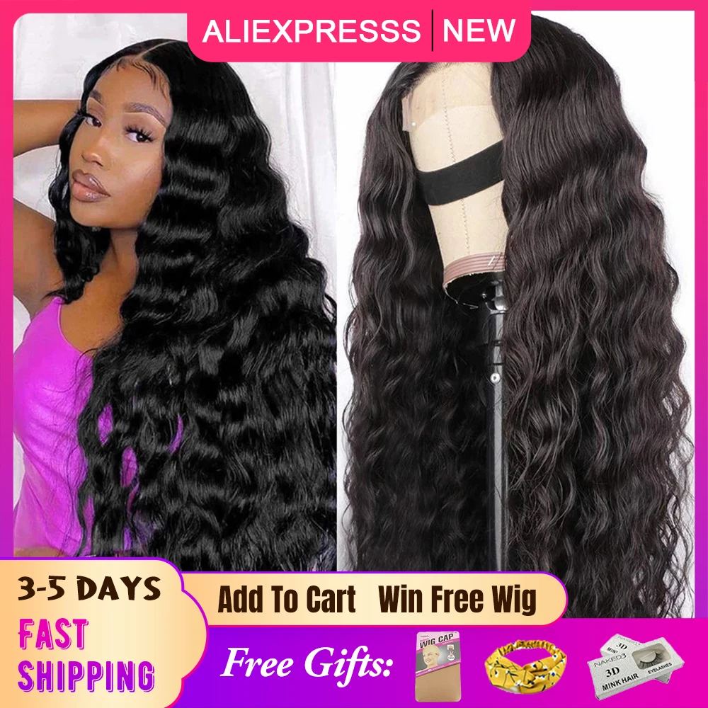 Loose Deep Wave 360Lace Front Human Hair Wigs For Women 13X4 Lace Frontal Wig Peruvian kinky Curly Lace Closure Wig 4X4 Lace Wig