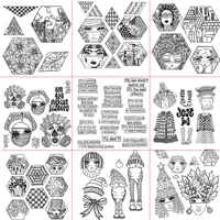 christmas hexagon frame ghost card making clear stamps for diy scrapbooking card making album decorative silicone stamp craft