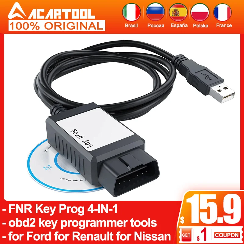OBD2 FNR ключ Prog 4-в-1 для Nissan/F-o-rd/Renault Key с помощью пустого ключа OBD 2 диагностические
