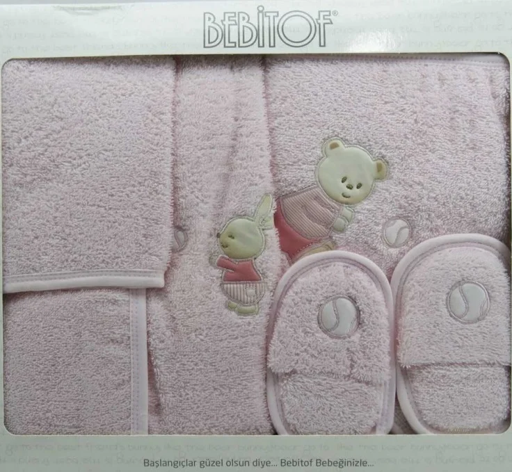 Махровый банный халат Bebitof для новорожденных девочек, 100% хлопок, комплект полотенец с капюшоном, Подарочный комплект для ванны, 5 предметов, ... от AliExpress RU&CIS NEW