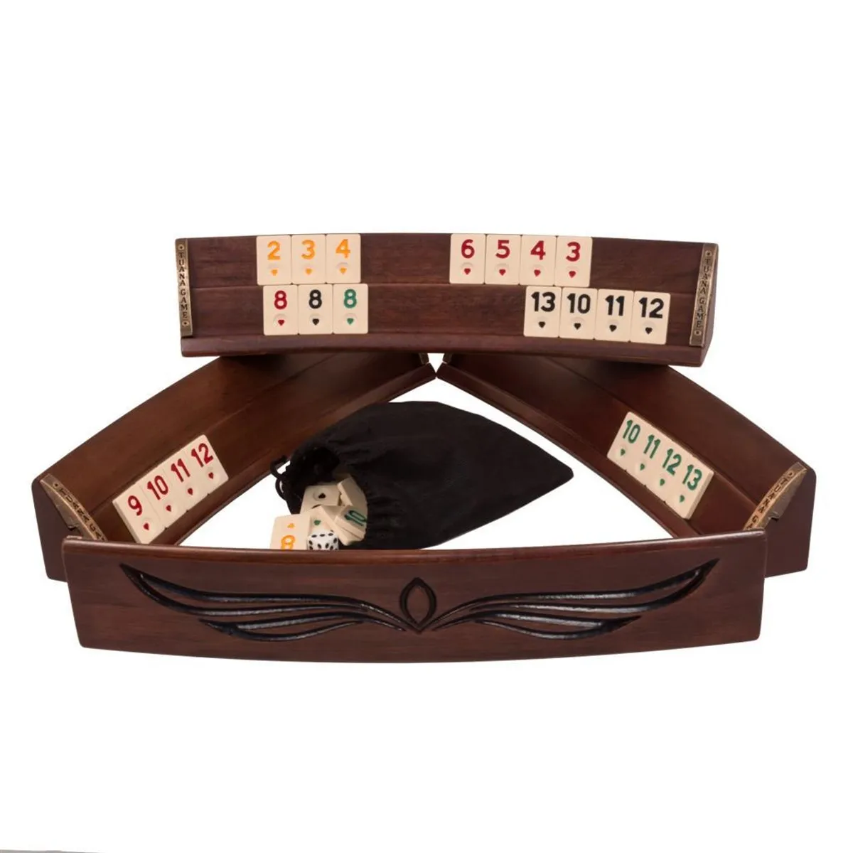 Роскошная доска руммикуб ручной работы из массива дерева с камнями полный набор