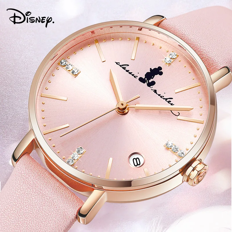 Модные Повседневные японские кварцевые наручные часы Disney официальные женские