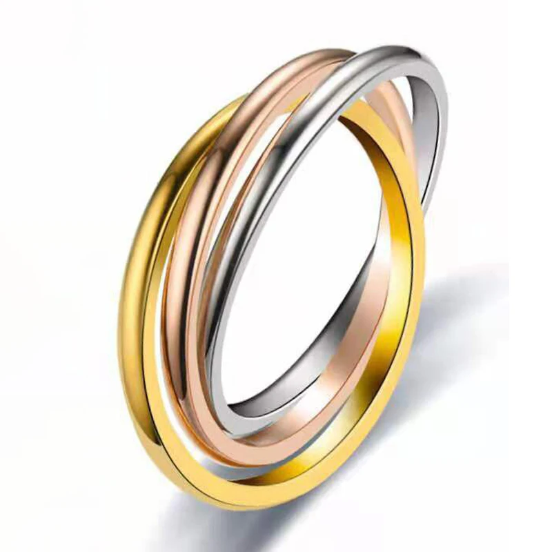 Классическое кольцо в виде Троицы для женщин кольца из нержавеющей стали подарок