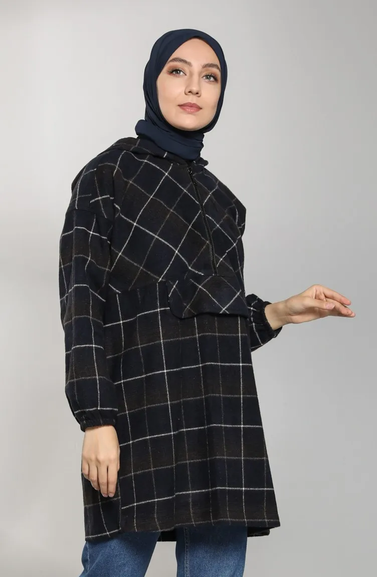 

2021 Casual Cotton Woman Top Muslim Hijab Fashion Sweatshirt Checked Detail Pocket Ramadan For Winter Autumn Fall Female Islam