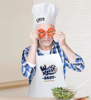 personalized world best father men s kitchen apron and chef s hat seti 3 custom design souvenir friend