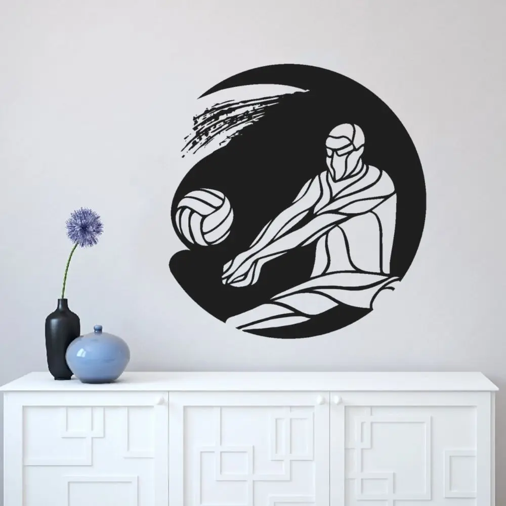 

Hot Volleyball Receiver Design Wall Vinyl Stickers Sports Volleyball Decal For Boys Room Decoration Removable A001096