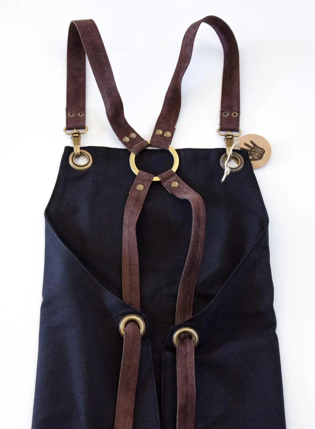 Men's Apron Bib Chef Kitchen Apron Barista Apron Bartender Coffee Restaurant Cooking Apron with Pockets