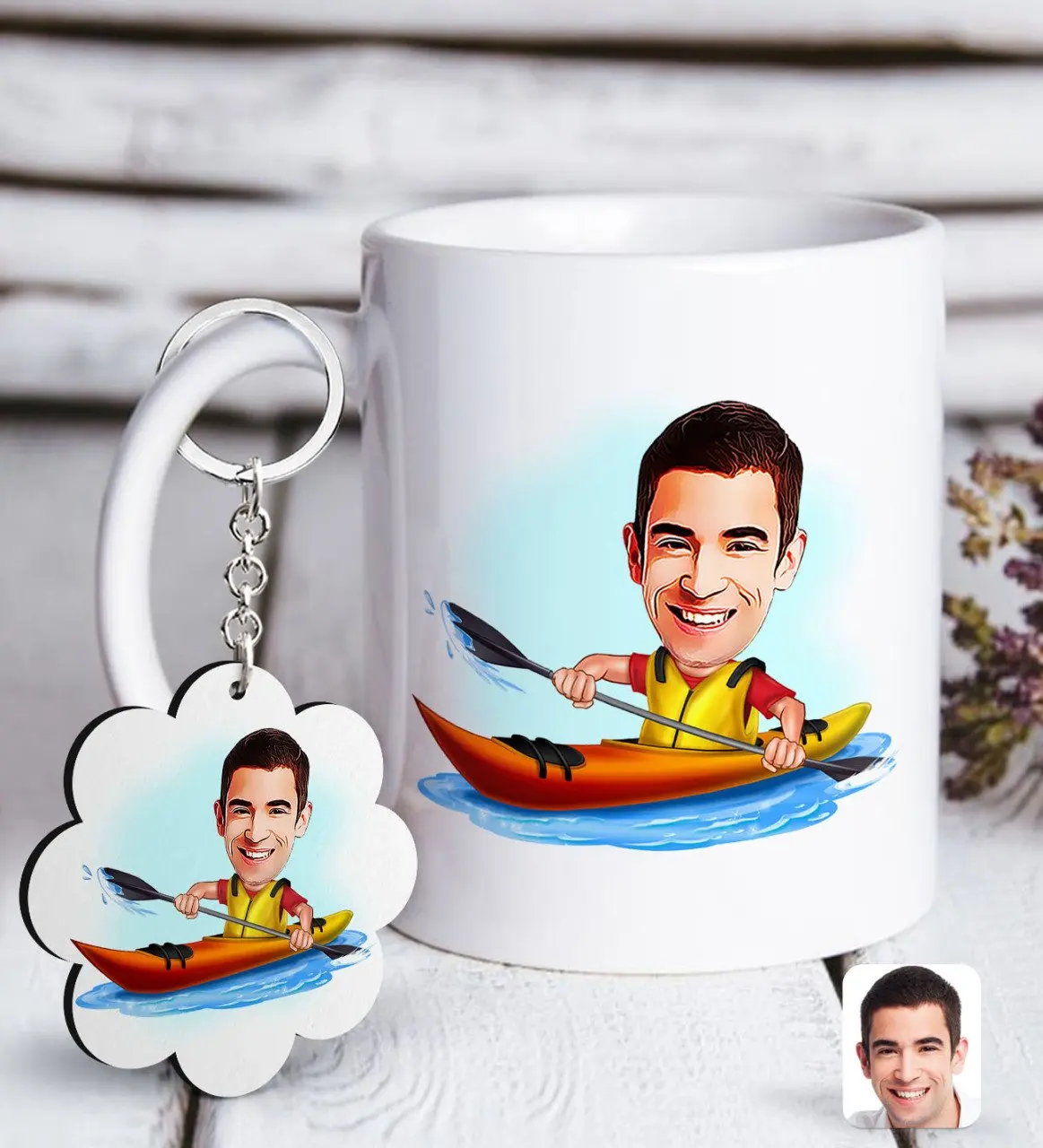 

Персонализированная Мужская лопатка, карикатура на белую кружку и брелок, подарок Seti-1