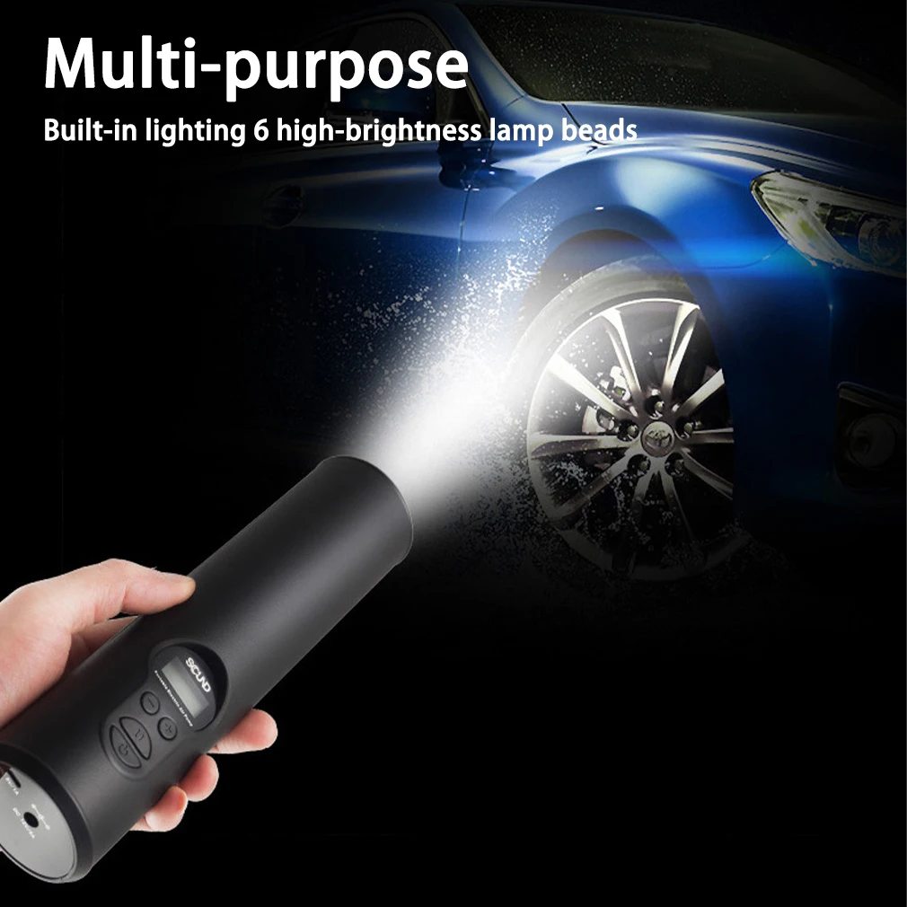 Online Bomba De Aire Portátil Para Bicicleta Eléctrica, Inflador De Colchón Portátil De Alta Presión Recargable Con LED Para Motor De Coche