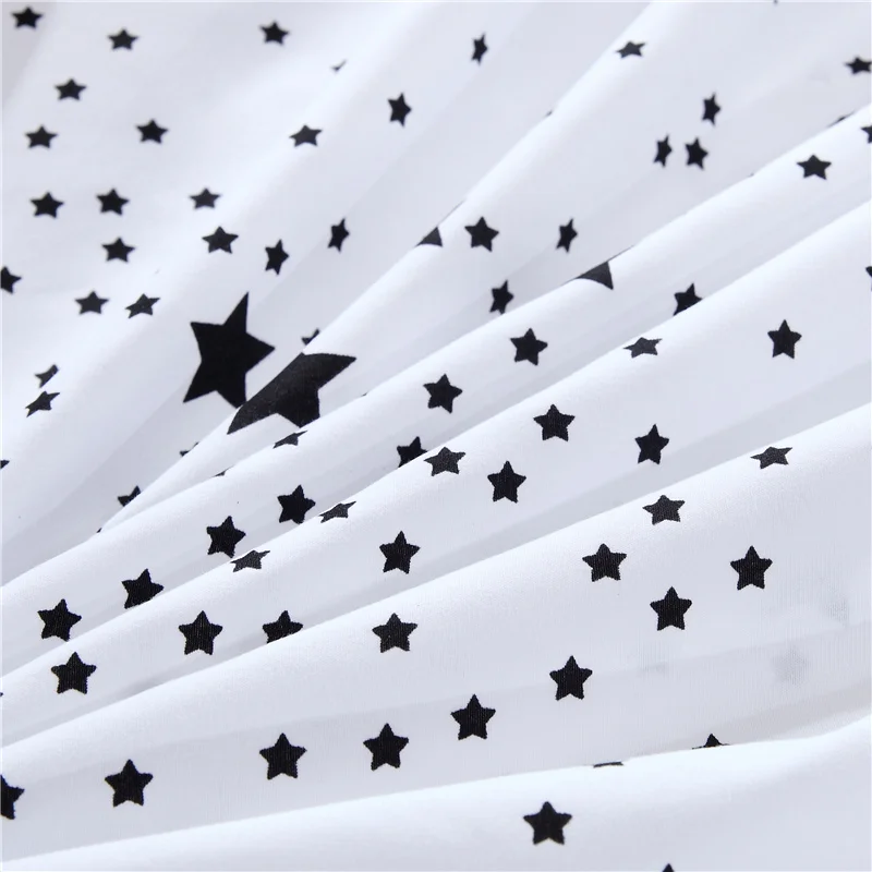 Принт со звездой Комплект постельного белья королевского размера Цвет белый