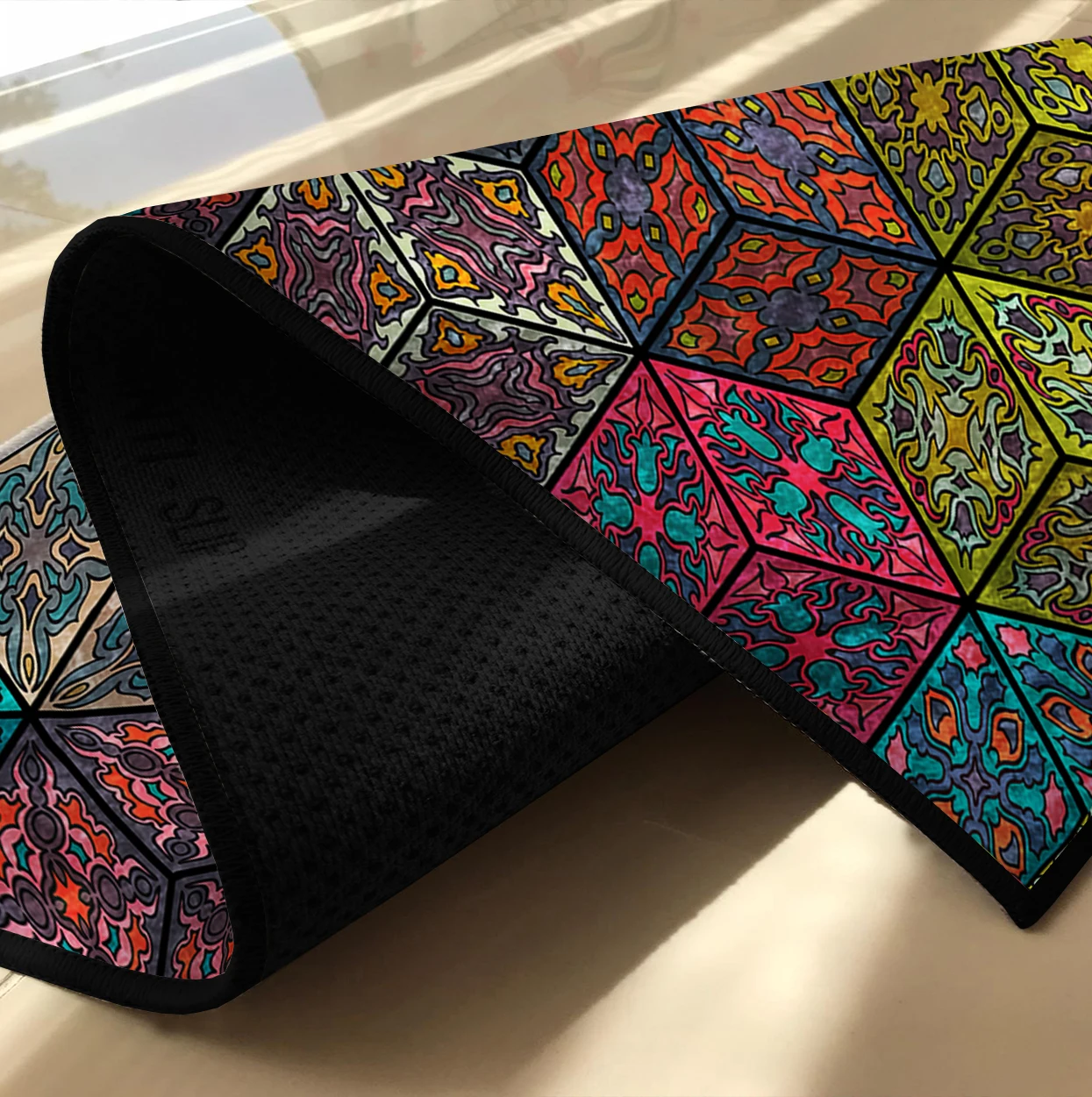 Синий темно-синий цветной Квадратный Ковер с узором современный ковер для