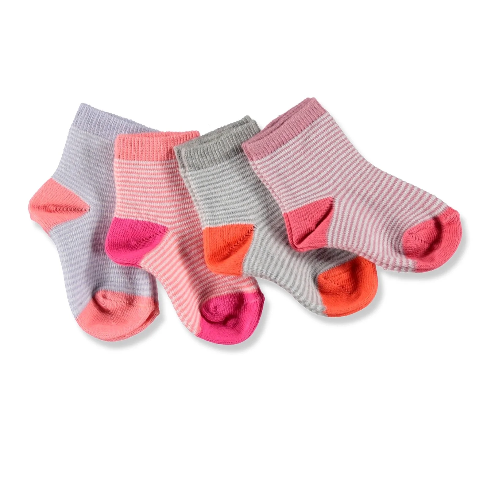 Ebebek HelloBaby/летние хлопковые носки в полоску для маленьких девочек 4 предмета| |