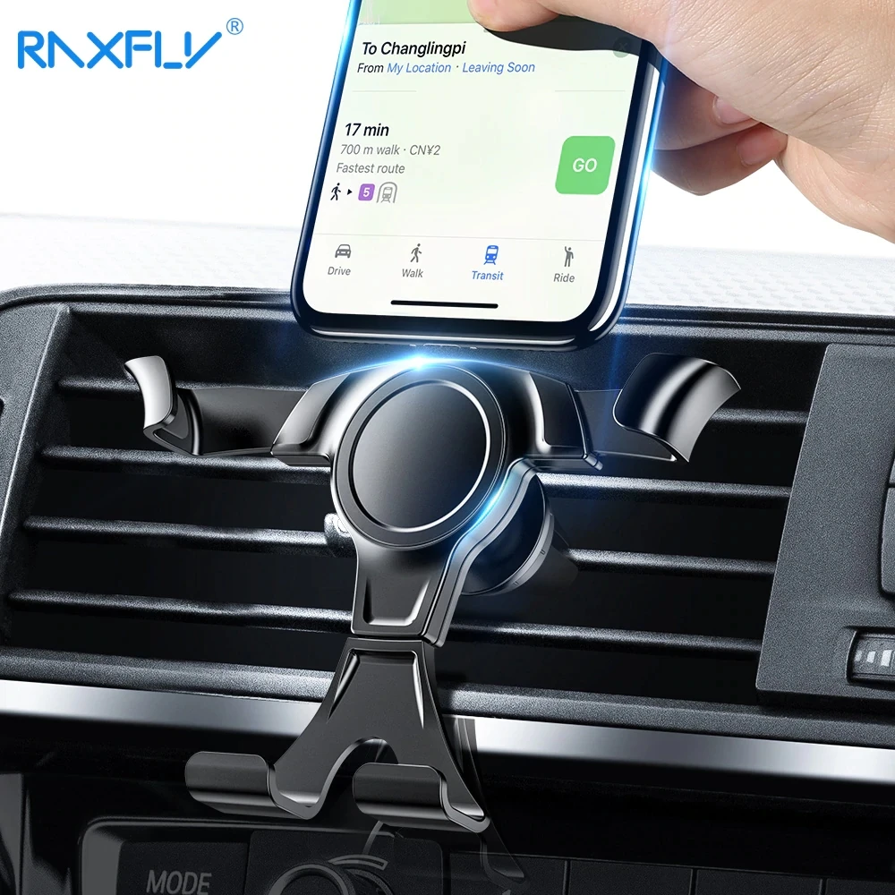RAXFLY гравитационный Автомобильный держатель для телефона, держатель на вентиляционное отверстие автомобиля, подставка для iPhone, samsung, универсальный автомобильный держатель для мобильного телефона