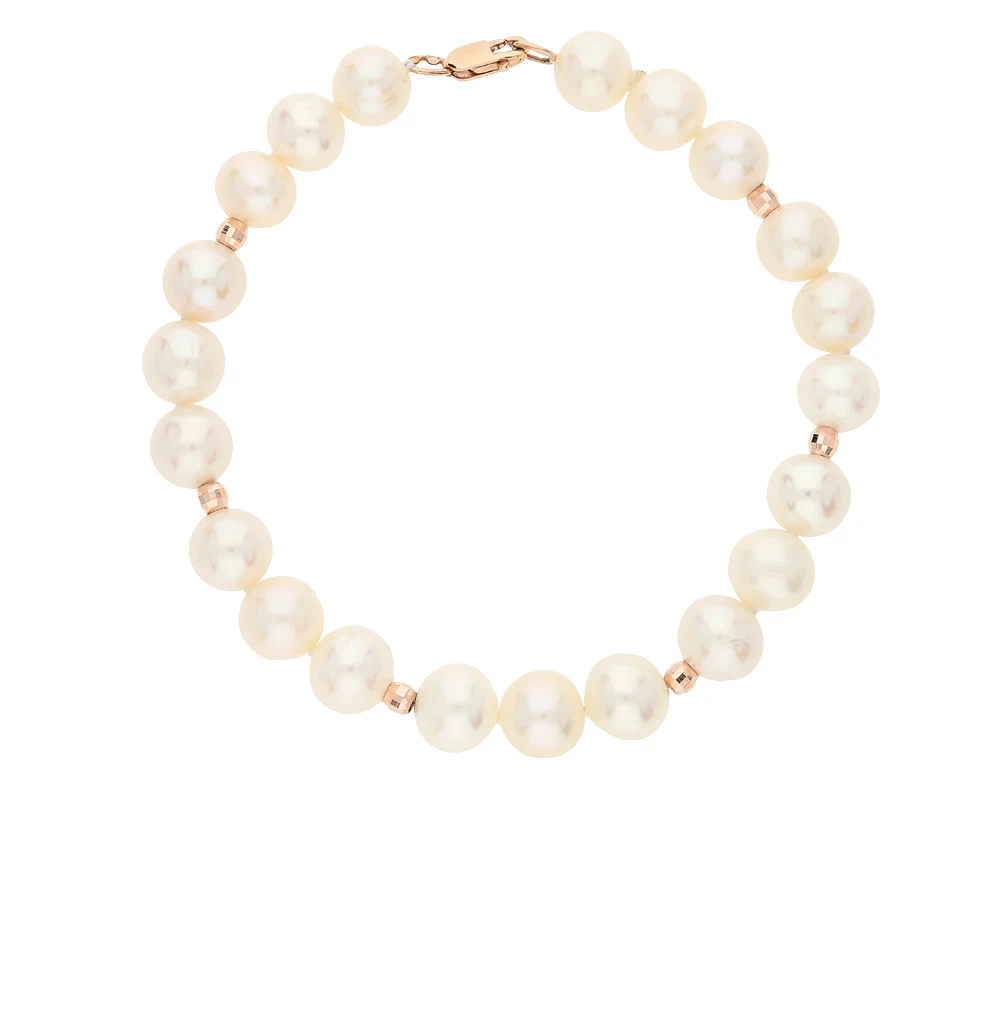 Браслет из жемчуга и розового золота SUNLIGHT проба 585 | Украшения аксессуары