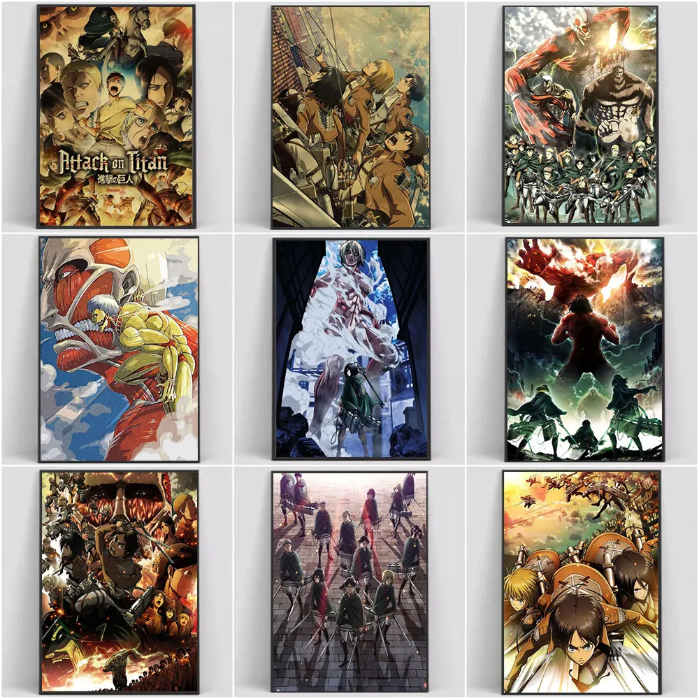 

Japanese Classic Anime Attack on Titan Canvas Painting Wall Art Posters Prints Pictures for Living Room Home Decoration Cuadros