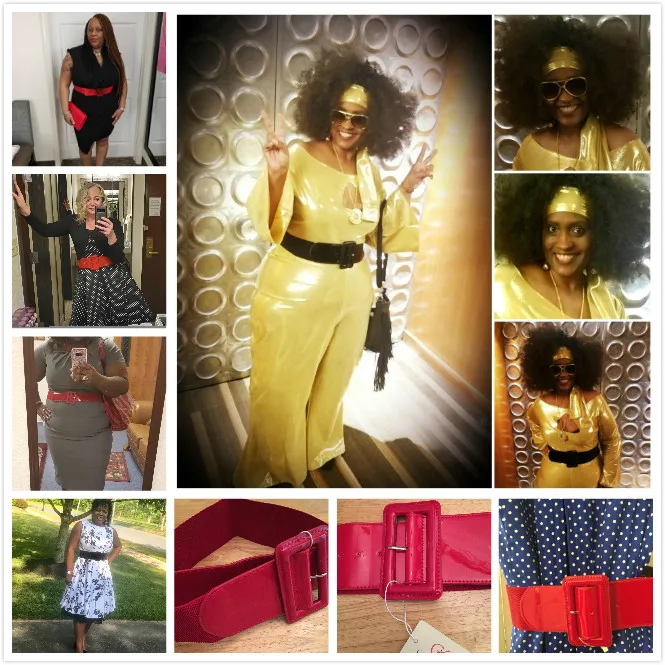 Эластичный пояс женский со вставкой из искусственной кожи | Аксессуары для