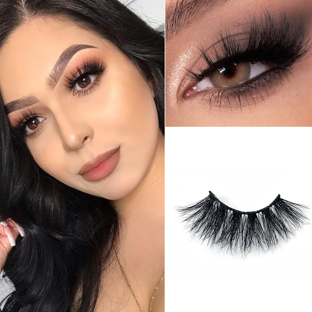 

Shegoal 3D Mink Lashes 25mm Real Mink Lashes Dramatic Natural Long Mink Lashes Natural False Eyelashes Handmade Reusable Make up