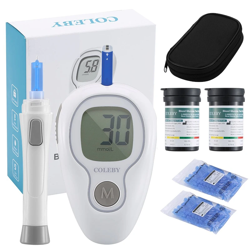 COLEBY G-425-3 Blood Glucose Meter No Coding Auto Strip-ejection 20 Memories Home Blood Glucose Meter