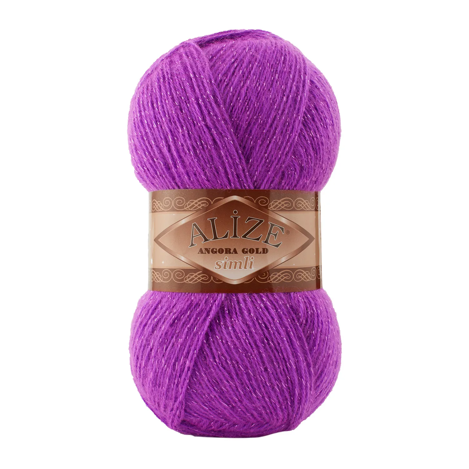 Пряжа Ализе Ангора голд симли моток 100г -500м 5% металлик 20% шерсть 75% акрил. Мягкая и