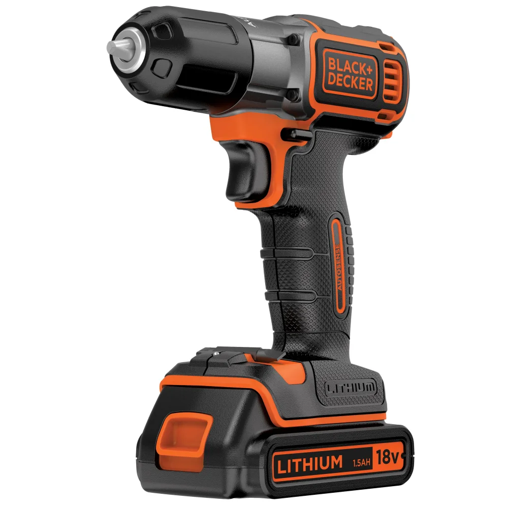 Аккумуляторная дрель-шуруповерт BLACK+DECKER ASD18KB-QW 18.0 В 2 Li-Ion аккумулятора 1.5 Ач