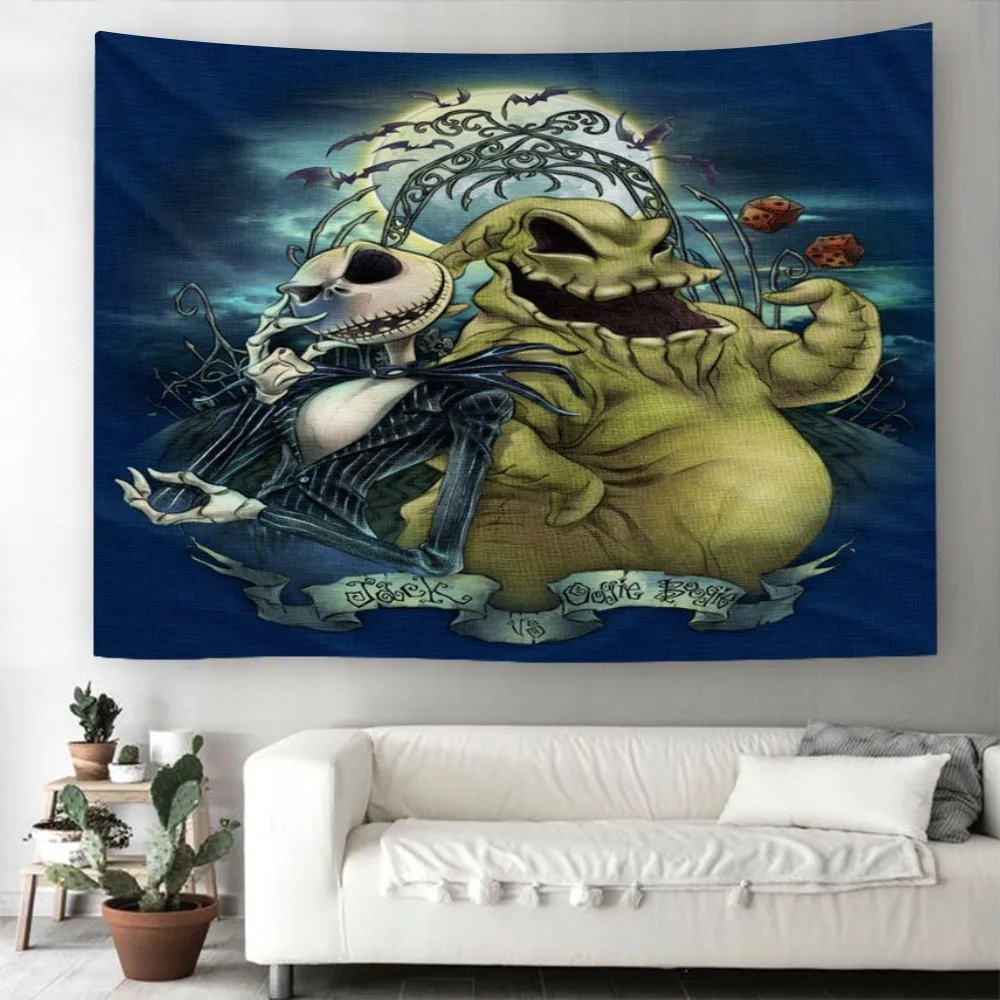 

The Nightmare Before Christmas Tapestry Christmas Gift Wall Hanging Cartoon Jack Wall Tapestry For Living Room Wall Carpets