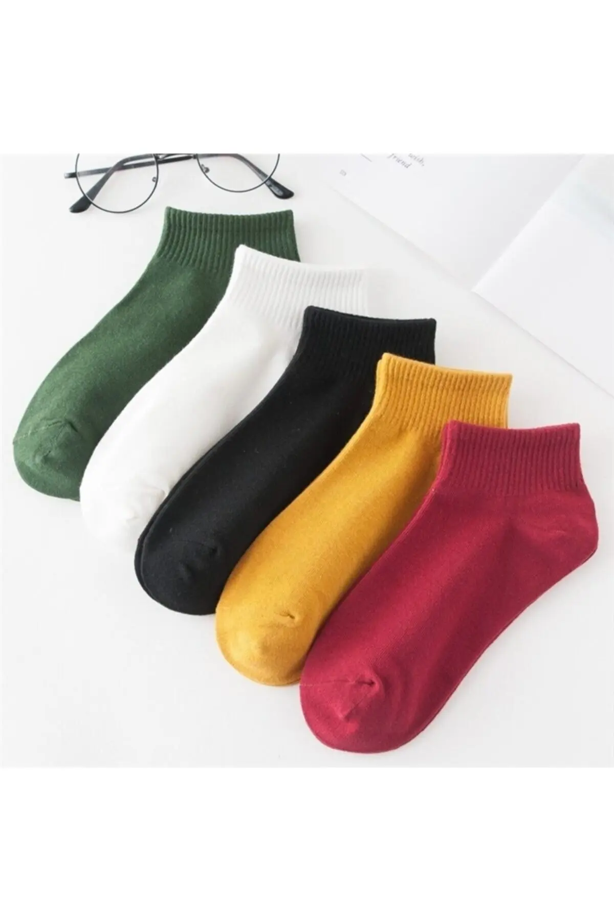 

5 Pack Women's Colored Short Booties Socks