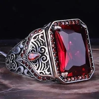 mens ring 925 sterling silver turkish handmade jewelry ruby stone all size